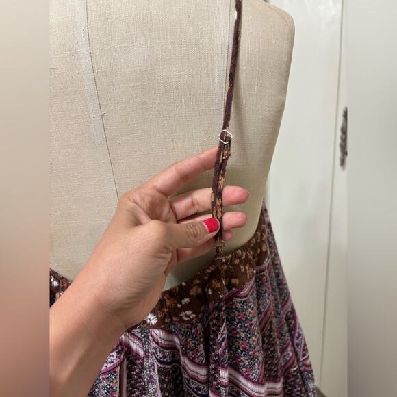 Kori Women's Purple Floral Bohemian Sleeveless Wide Leg Loose Fit Jumpsuit Small - Picture 7 of 9